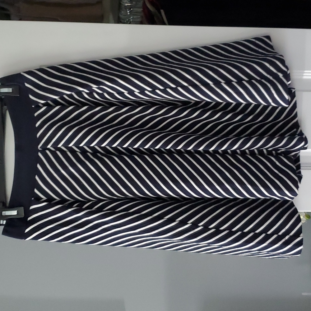 Navy and White A Line Skirt